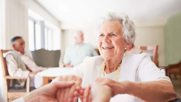 happy elderly woman